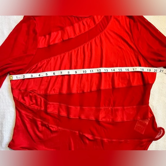 SHEIN Curve Plus Size Red Long Sleeve Sheer Mesh Splicing Bodysuit Women’s 3XL - Picture 14 of 16